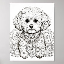 Dog Mandala Adult Coloring