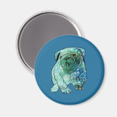 Dog Mandala Französisch Bulldog Art Round Magnet (Vorderseite/Rückseite)