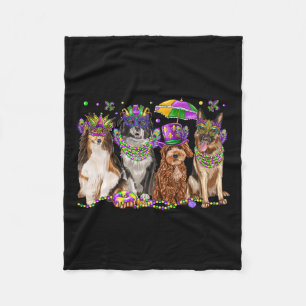 Dog Mardi Gras Festival Matching Party Dog Lover Fleecedecke