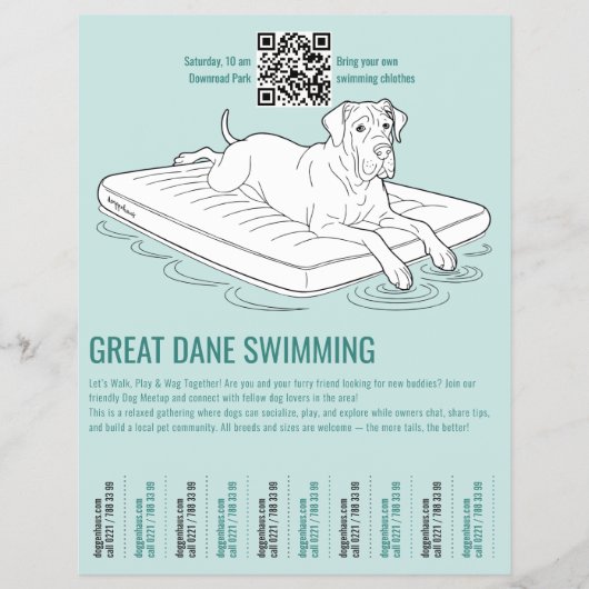 dog meetup tear-off flyer template (Vorne)