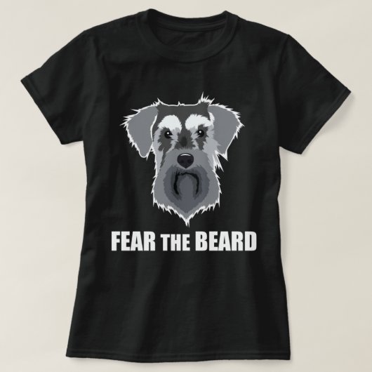 Dog Meme Fear the Beard Mini Schnauzer Long Sleeve T-Shirt (Design vorne)