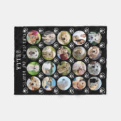 Dog Memorial 20 Foto Collage Paw Prints Hearts Fleecedecke (Vorderseite (Horizontal))