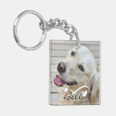 Dog Memorial 2 Fotos Pawprint Herz Unendlichkeit Schlüsselanhänger (Vorderseite links)