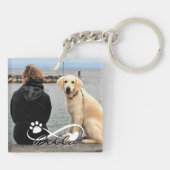 Dog Memorial 2 Fotos Pawprint Herz Unendlichkeit Schlüsselanhänger (Rückseite)