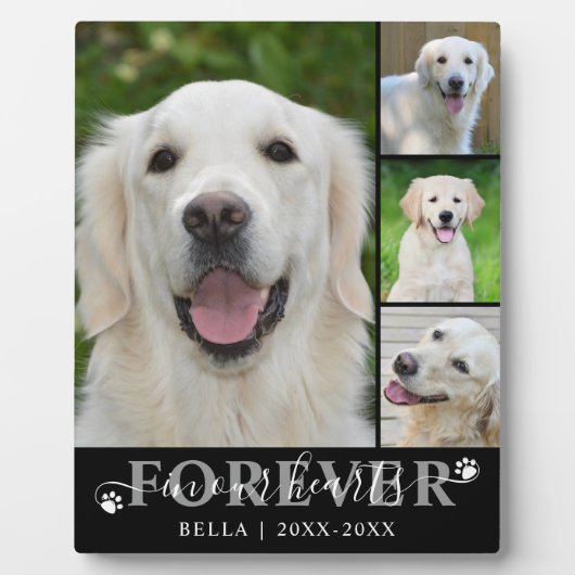 Dog Memorial 4 Foto Forever in unseren Herzen Fotoplatte (Vorderseite)
