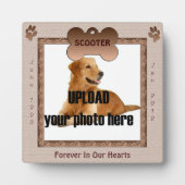 Dog Memorial Brown Tones Fotoplatte (Vorderseite)