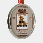 Dog Memorial Brown Tones Silbernes Ornament (Rechts)