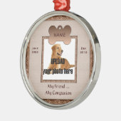 Dog Memorial Brown Tones Silbernes Ornament (Links)