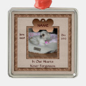 Dog Memorial Brown Tones Silbernes Ornament (Vorne)