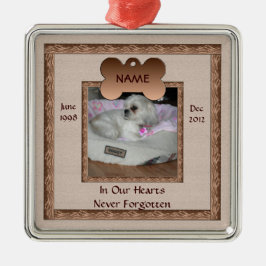 Dog Memorial Brown Tones Silbernes Ornament