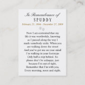 Dog Memorial Card - Moderne Schwarze Fotokarte Visitenkarte (Rückseite)