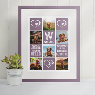 Dog Memorial Foto Collage Hardest Goodbye Poster