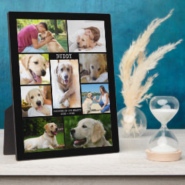 Dog Memorial Foto Collage Name Daten schwarz Fotoplatte