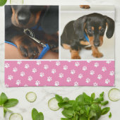 Dog Memorial Foto Collage Pet Pawprint Geschirrtuch (Gefaltet)