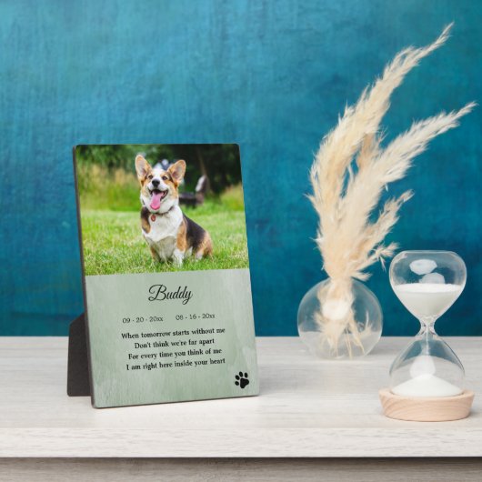 Dog Memorial Foto Quote Fotoplatte (Seite)