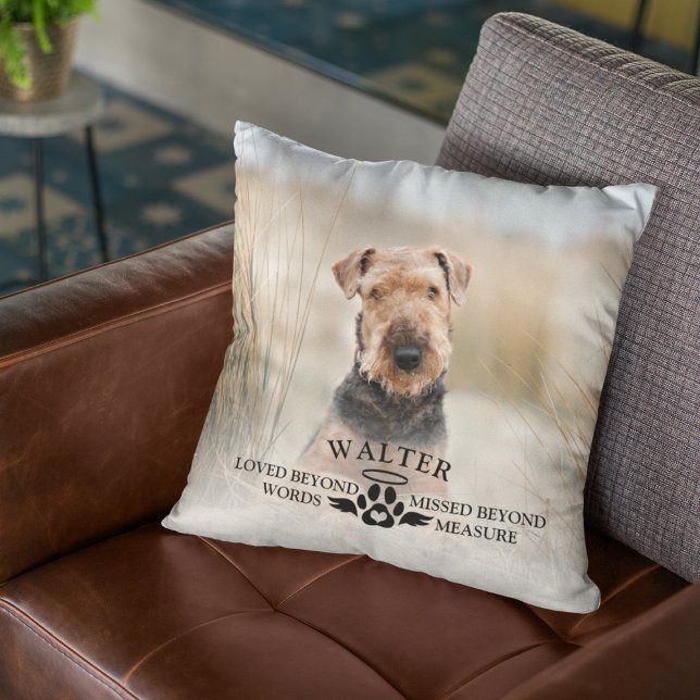 Dog Memorial Foto Throw Kissen (Dog Memorial Photo Throw Pillow
)