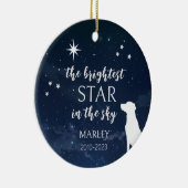 Dog Memorial Foto Whimsical Keramik Ornament (Rechts)