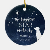 Dog Memorial Foto Whimsical Keramik Ornament (Vorne)