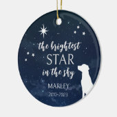 Dog Memorial Foto Whimsical Keramik Ornament (Links)