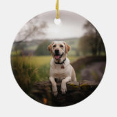 Dog Memorial Foto Whimsical Keramik Ornament (Hinten)
