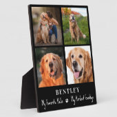 Dog Memorial Gift Pet Loss Custom 4 Foto Collage Fotoplatte (Seite)