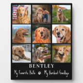 Dog Memorial Gift Pet Loss Custom 9 Foto Collage Fotoplatte (Vorderseite)