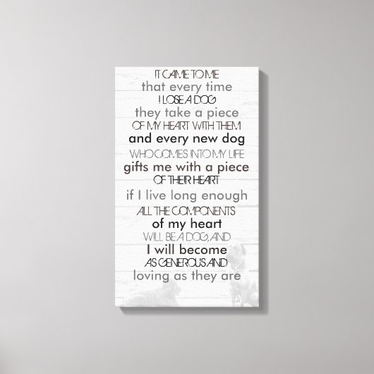 Dog Memorial Leinwanddruck (Vorderseite)