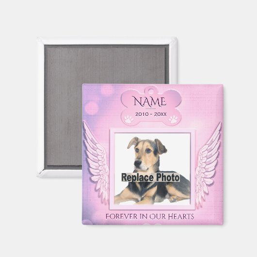 Dog Memorial Magnet (Vorderseite/Rückseite)