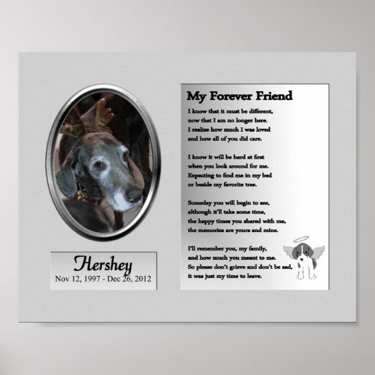 Dog Memorial Mein ewig Freund Poster (Vorne)