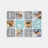 Dog-Memorial Personalisiert 6 Bildkollektion Fleecedecke (Vorderseite (Horizontal))