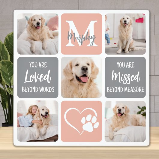 Dog Memorial Pet Loss Geschenk Moderne Farben 5 Fo Fotoplatte