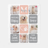 Dog Memorial Pet Loss Moderne Farben Foto Collage Fleecedecke (Vorderseite)