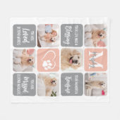 Dog Memorial Pet Loss Moderne Farben Foto Collage Fleecedecke (Vorderseite (Horizontal))