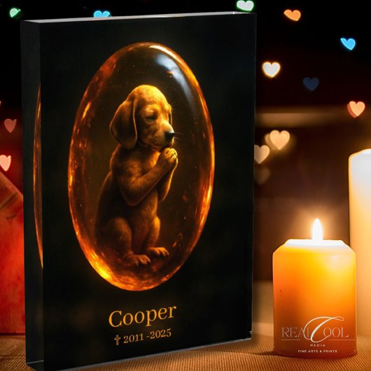 Dog Memorial Photo Block - Hound Dog