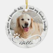 Dog Memorial Zitat 2 Foto Pawprint Herz Unendlichk Keramik Ornament (Vorne)