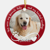 Dog Memorial Zitat 2 Foto Pawprint Herz Unendlichk Keramik Ornament (Vorne)