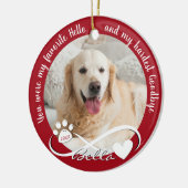 Dog Memorial Zitat 2 Foto Pawprint Herz Unendlichk Keramik Ornament (Links)