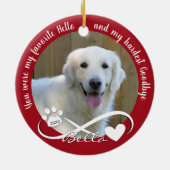 Dog Memorial Zitat 2 Foto Pawprint Herz Unendlichk Keramik Ornament (Hinten)