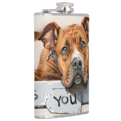 Dog Miss You Flask Flachmann (Rechts)