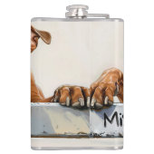 Dog Miss You Flask Flachmann (Rückseite)