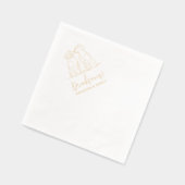 Dog Moderne Line Illustration Drinks auf uns Hochz Servietten Mit Folie (Links)