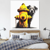 Dog Modesty Imitats Canvas Print Leinwanddruck (Insitu (Schlafzimmer))