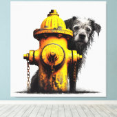 Dog Modesty Imitats Canvas Print Leinwanddruck (Insitu (Holzboden))