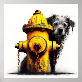 Dog Modesty Imitats Canvas Print Poster