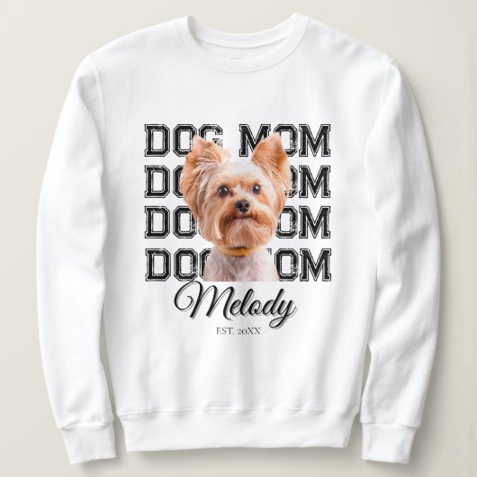 Dog Mom Custom Dog Photo Sweatshirt (Design vorne)