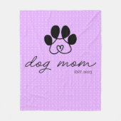  dog mom customizable lilac fleecedecke (Vorderseite)