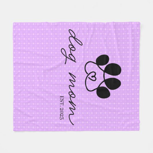  dog mom customizable lilac fleecedecke (Vorderseite (Horizontal))