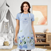Dog Mom Elegant Floral Blue Personalized Apron Schürze