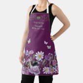Dog Mom Elegant Floral Purple Personalized Apron Schürze (InSitu)