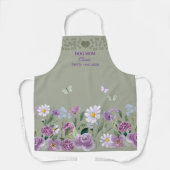Dog Mom Elegant Floral Sage Personalized Apron Schürze (Vorderseite)